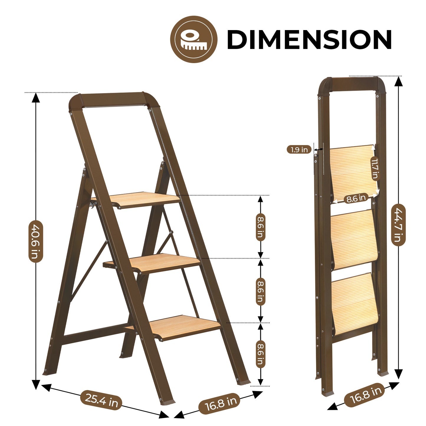 Versatile Folding Step Stool with Anti-Slip Pedal