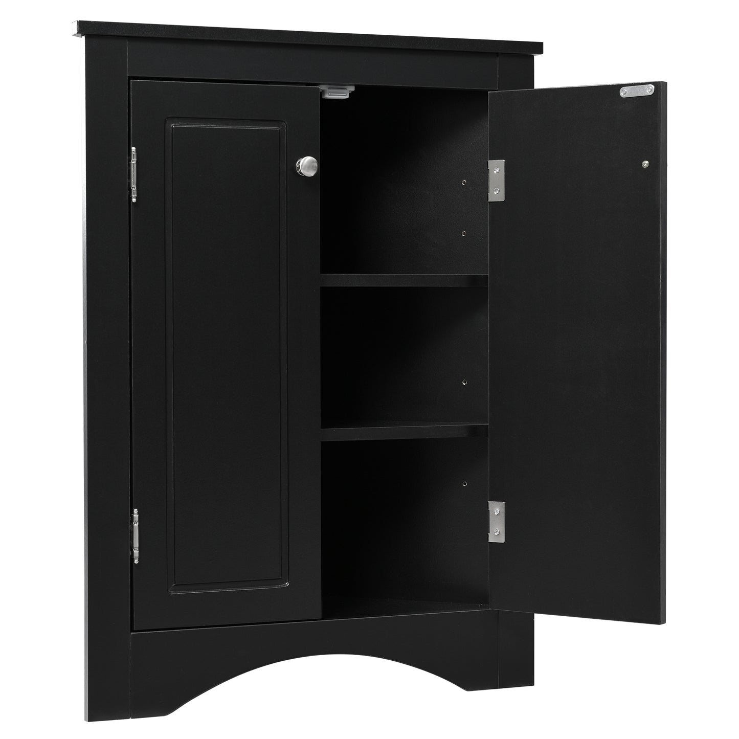 Chic Black Triangle Storage Cabinet for Home & Kitchen