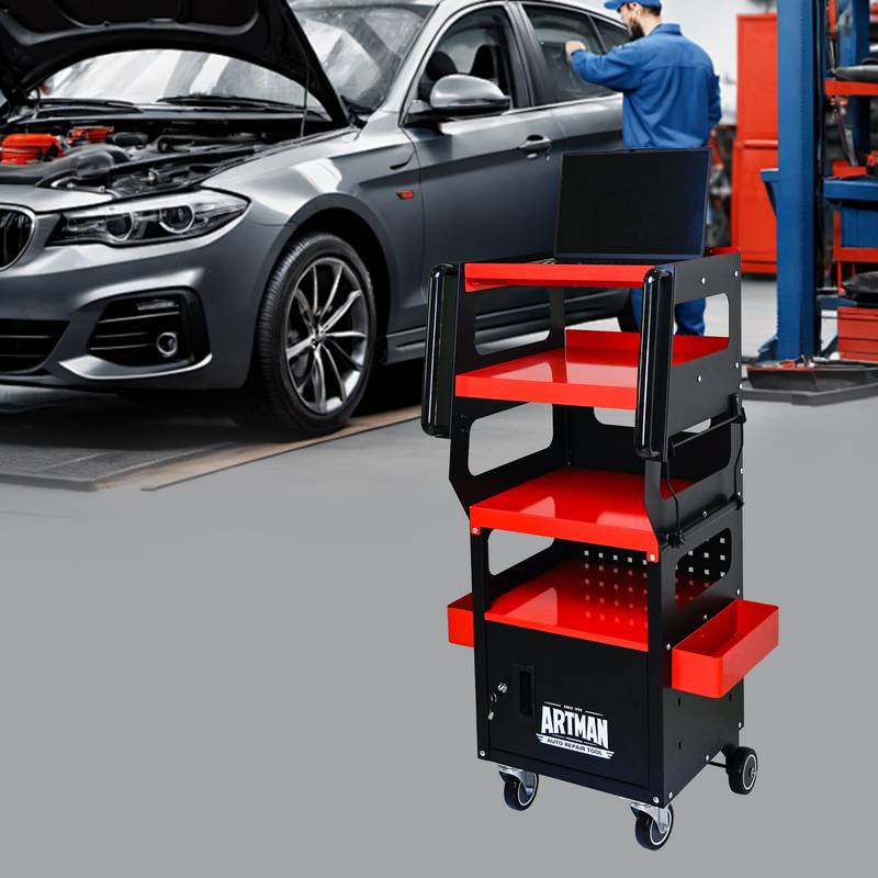 Smart Diagnostic Trolley - Black & Red