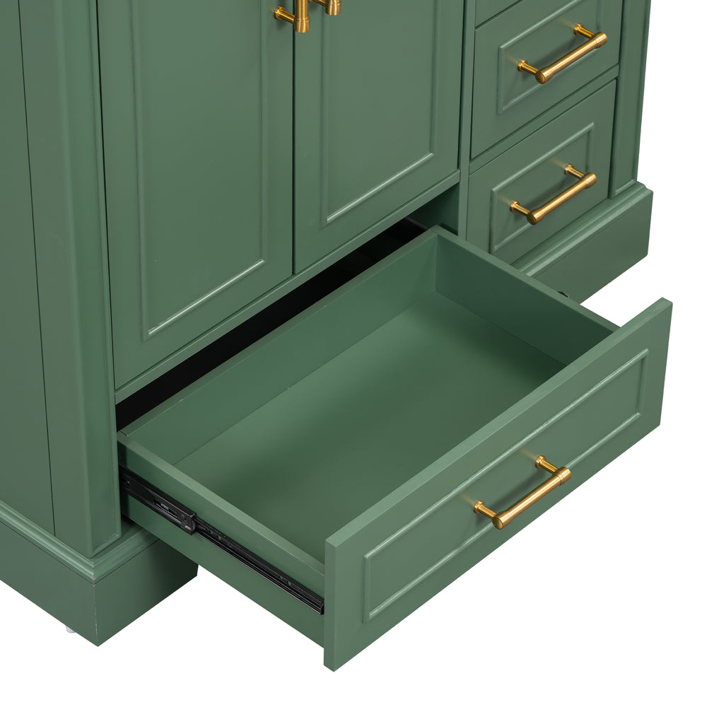 Charming Green Bathroom Vanity Console