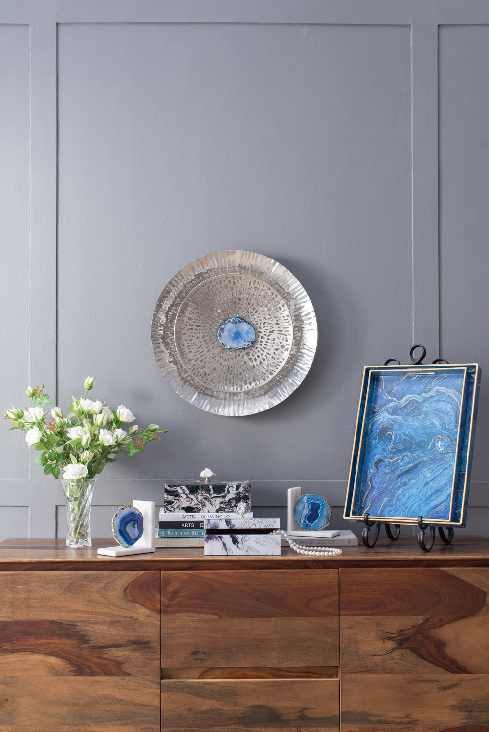 Elegant Silver Wall Discs - Set of Three