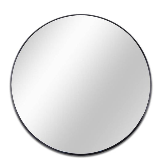 Chic Black Round Mirror 36”