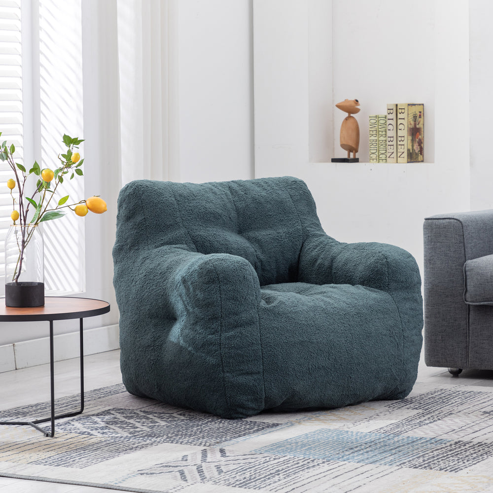 Cozy Green Teddy Bean Bag Chair