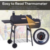 Outsunny Portable Charcoal Grill & Smoker with Wheels