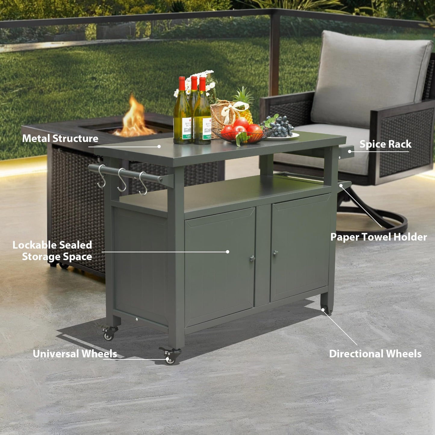 Grill Buddy Outdoor Cart & Prep Table