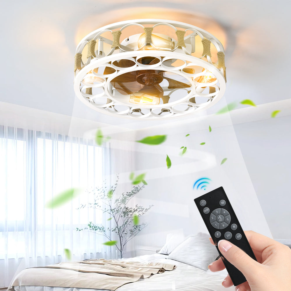 Stylish Remote-Controlled Ceiling Fan with Lights and Reversible Blades