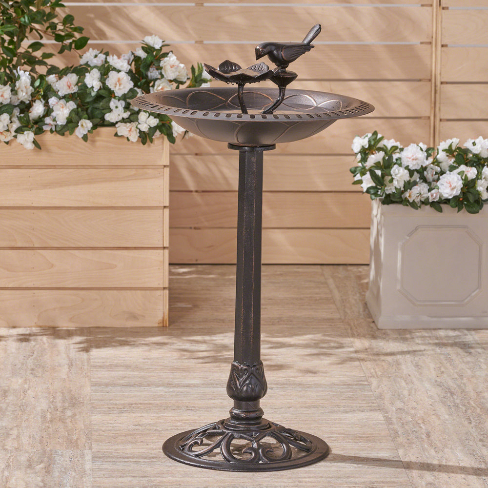 Chic Metal Bird Bath