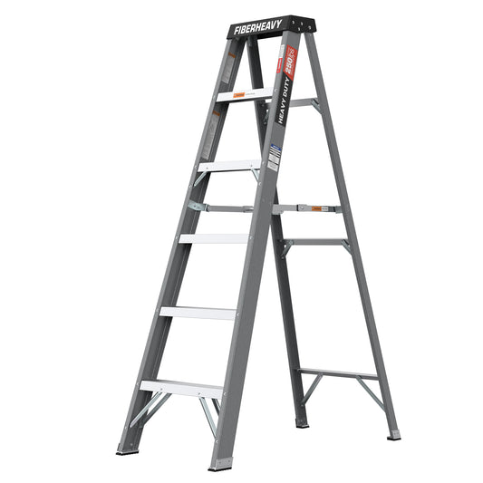 Sturdy Grey Fibreglass Step Ladder