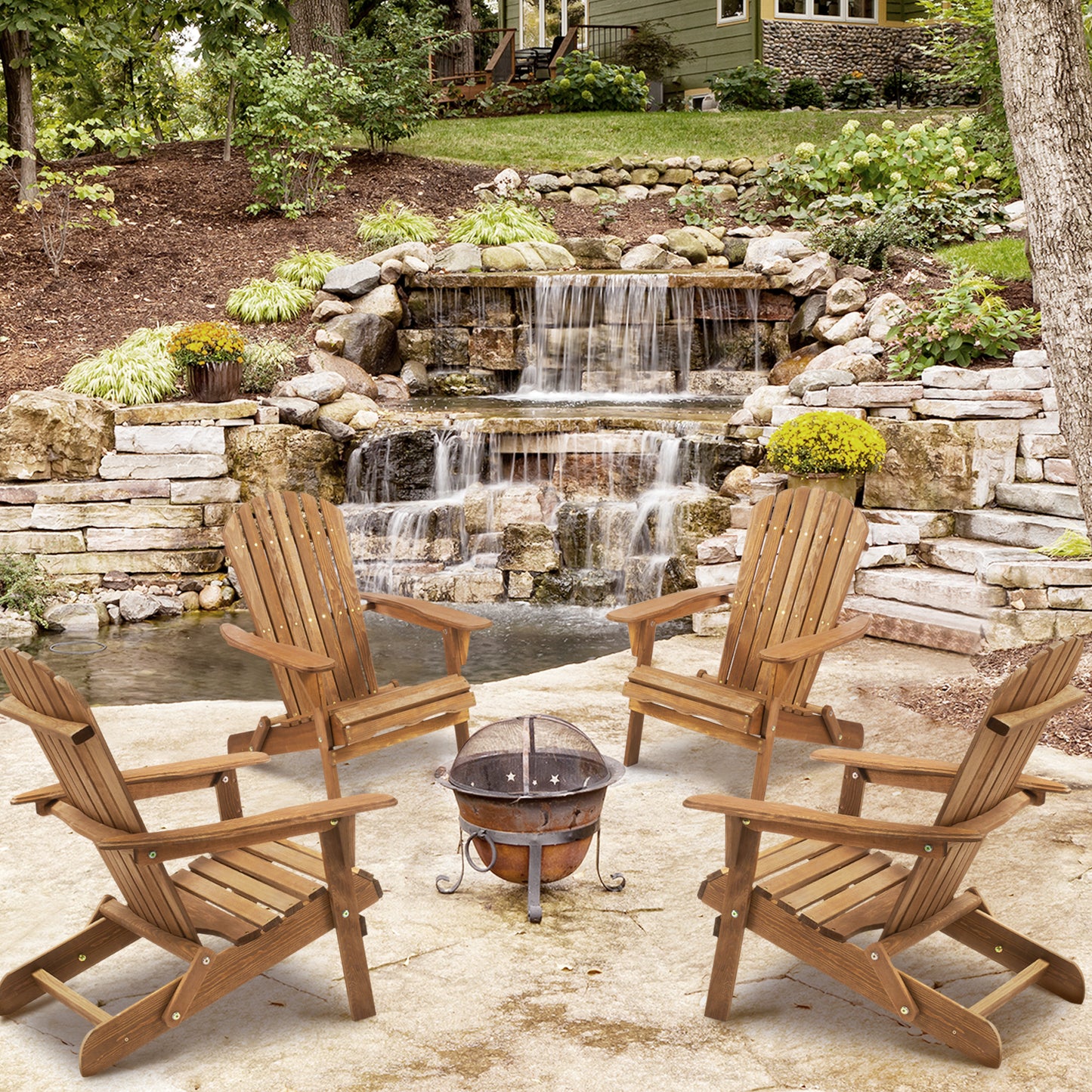 Cozy Double Adirondack Chair Set for Perfect Outdoor Relaxation