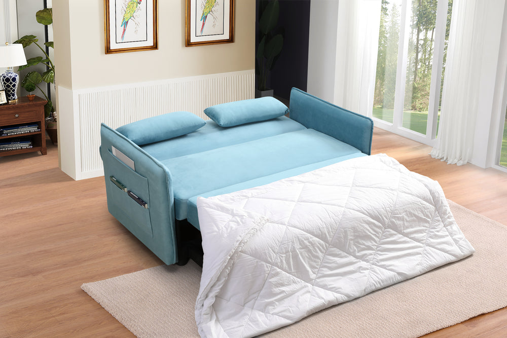 Cozy Convert-A-Seat Sofa Bed with Pillows and Pockets