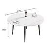 Chic Modern Round Black Metal Dining Table for Six