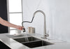 Sleek Brushed Nickel Kitchen Faucet with Pull-Down Sprayer