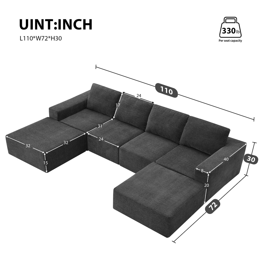 Cozy Modular U-Shaped Sofa Set