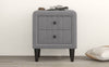 Velvet Gray Nightstand with Drawers