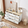 Chic White & Oak 6-Drawer Dresser