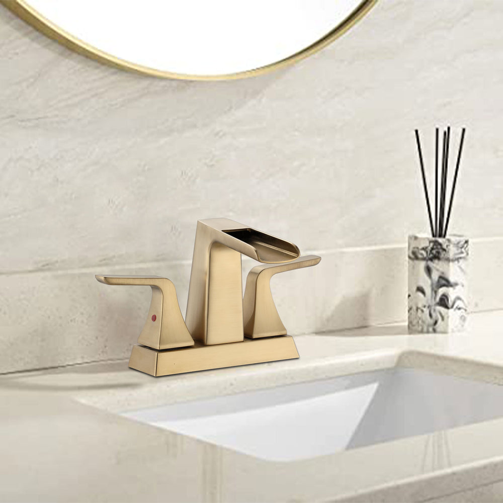 Golden Waterfall Bathroom Faucet