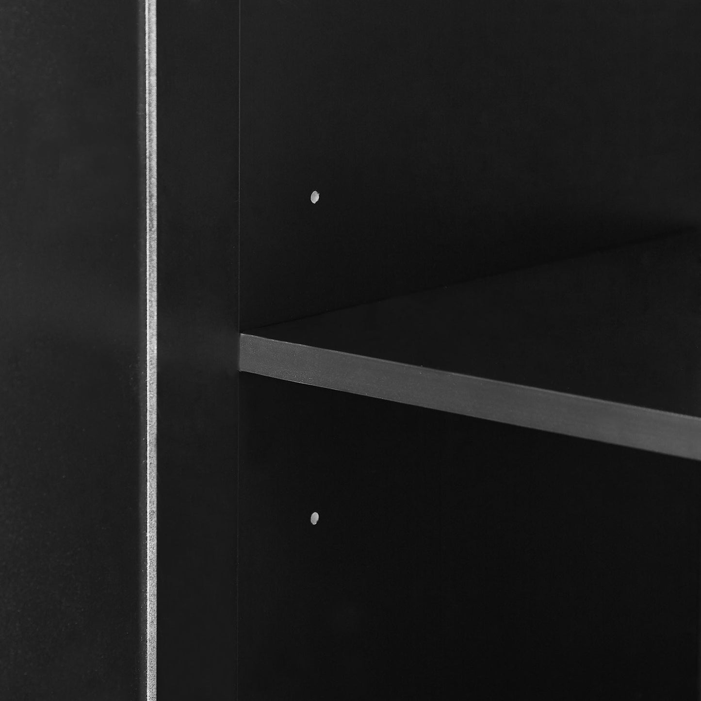 Sleek Black Bathroom Storage Cabinet with Adjustable Shelves