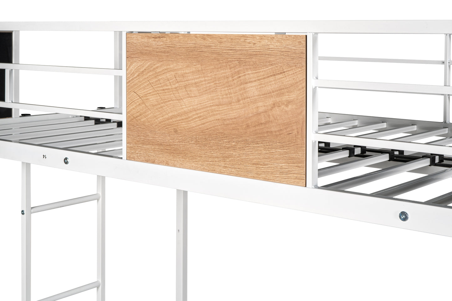 Sturdy Metal Bunk Bed with Trundle & Guardrail