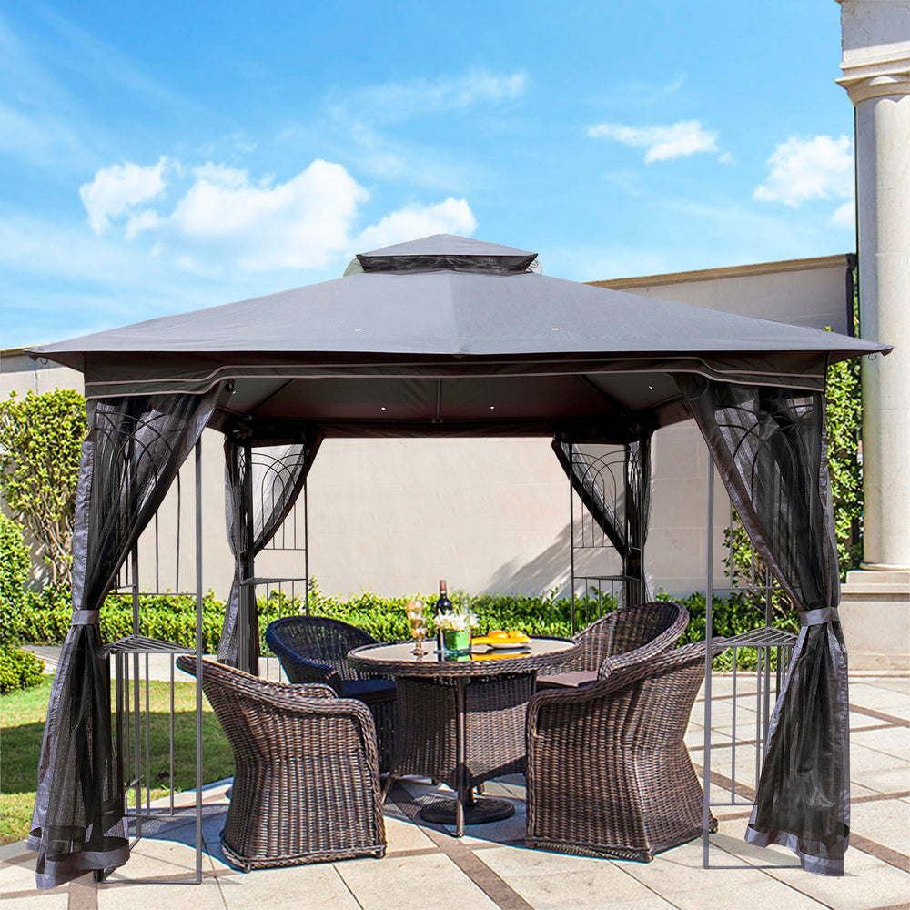 Cozy Outdoor Gazebo Canopy with Bug Screen