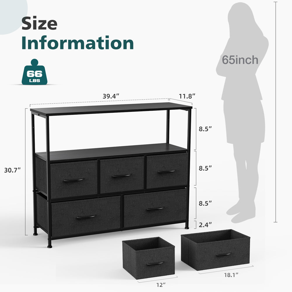 Chic & Sturdy 5-Drawer Dresser