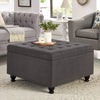Stylish Dark Grey Storage Ottoman Coffee Table