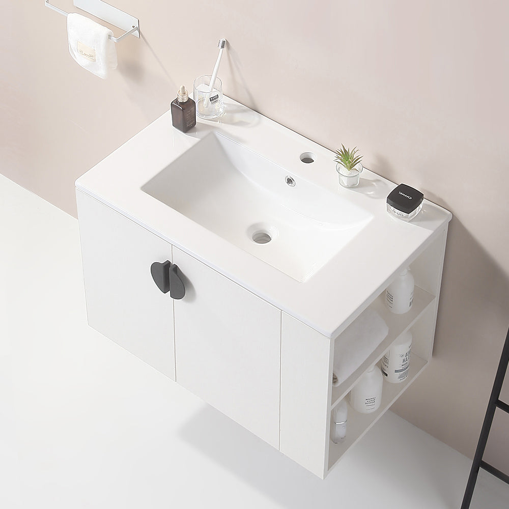 Elegant White Bathroom Vanity with Sink and Storage