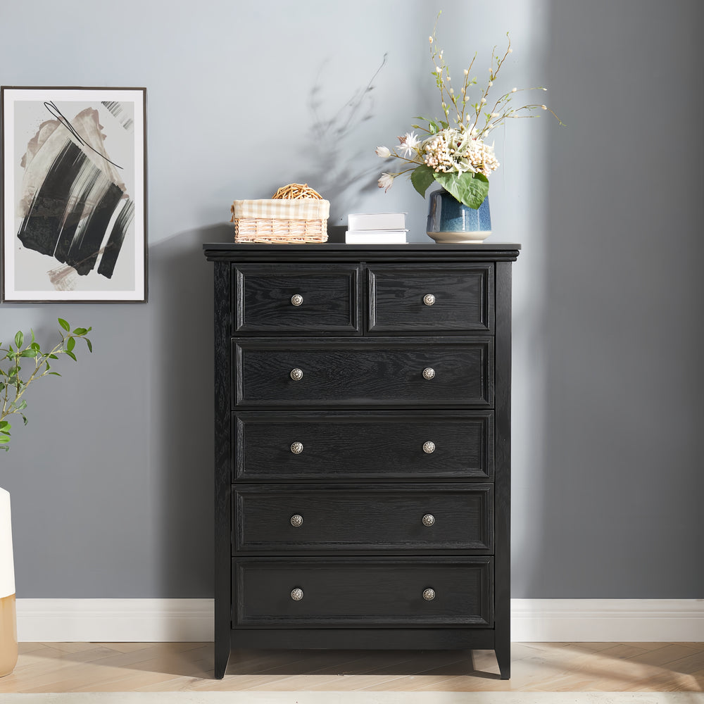 Chic Storage Dresser with Six Drawers