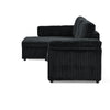 Chic Convertible Corduroy Sleeper Sofa with Storage Chaise