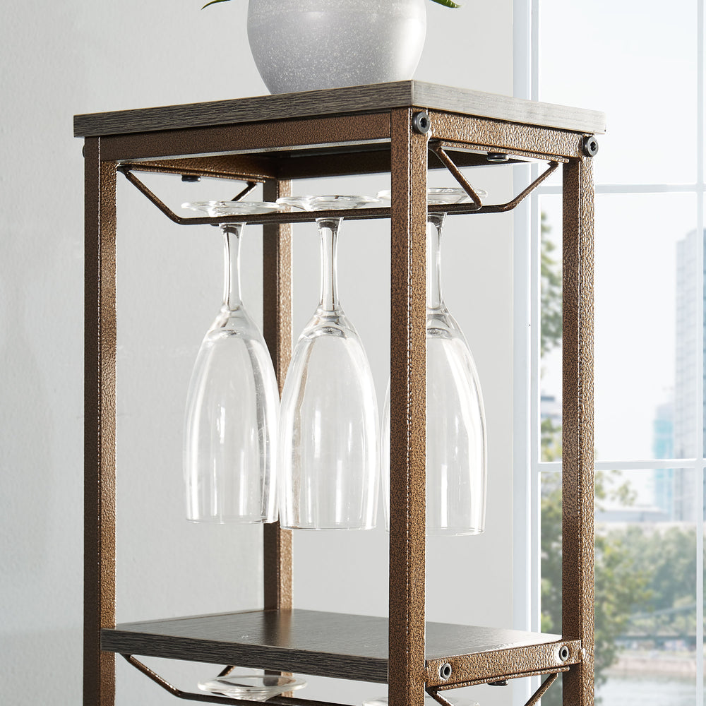 Chic Grey Wine Rack & Glass Holder