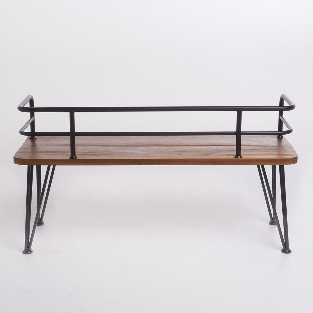 Zion Rustic Wood & Metal Bench