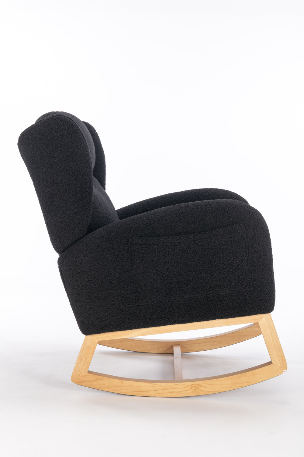 Cozy Teddy Rocking Chair with Stylish Wood Legs