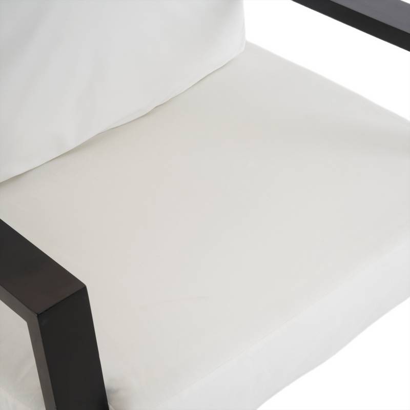 Chic White Accent Armchair with Gold Legs