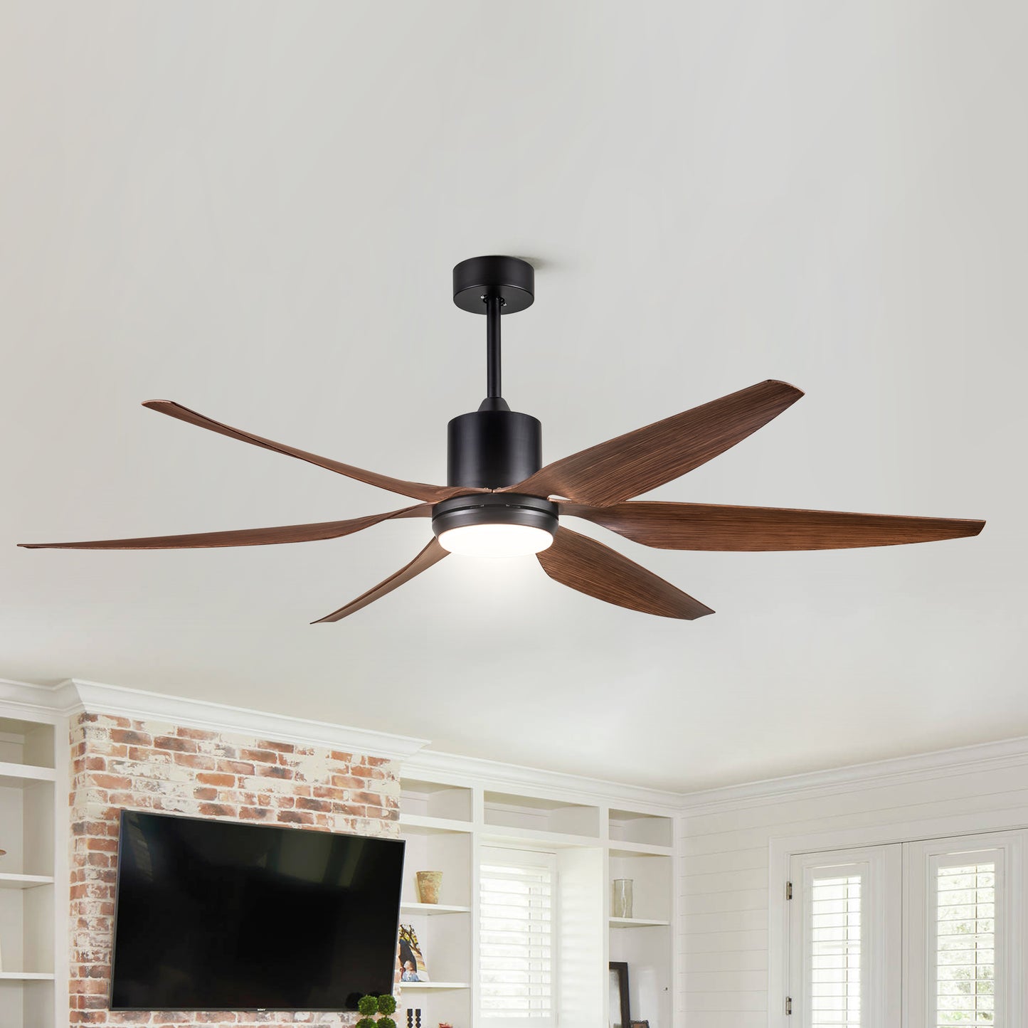 Rustic Glow Ceiling Fan with LED Lights