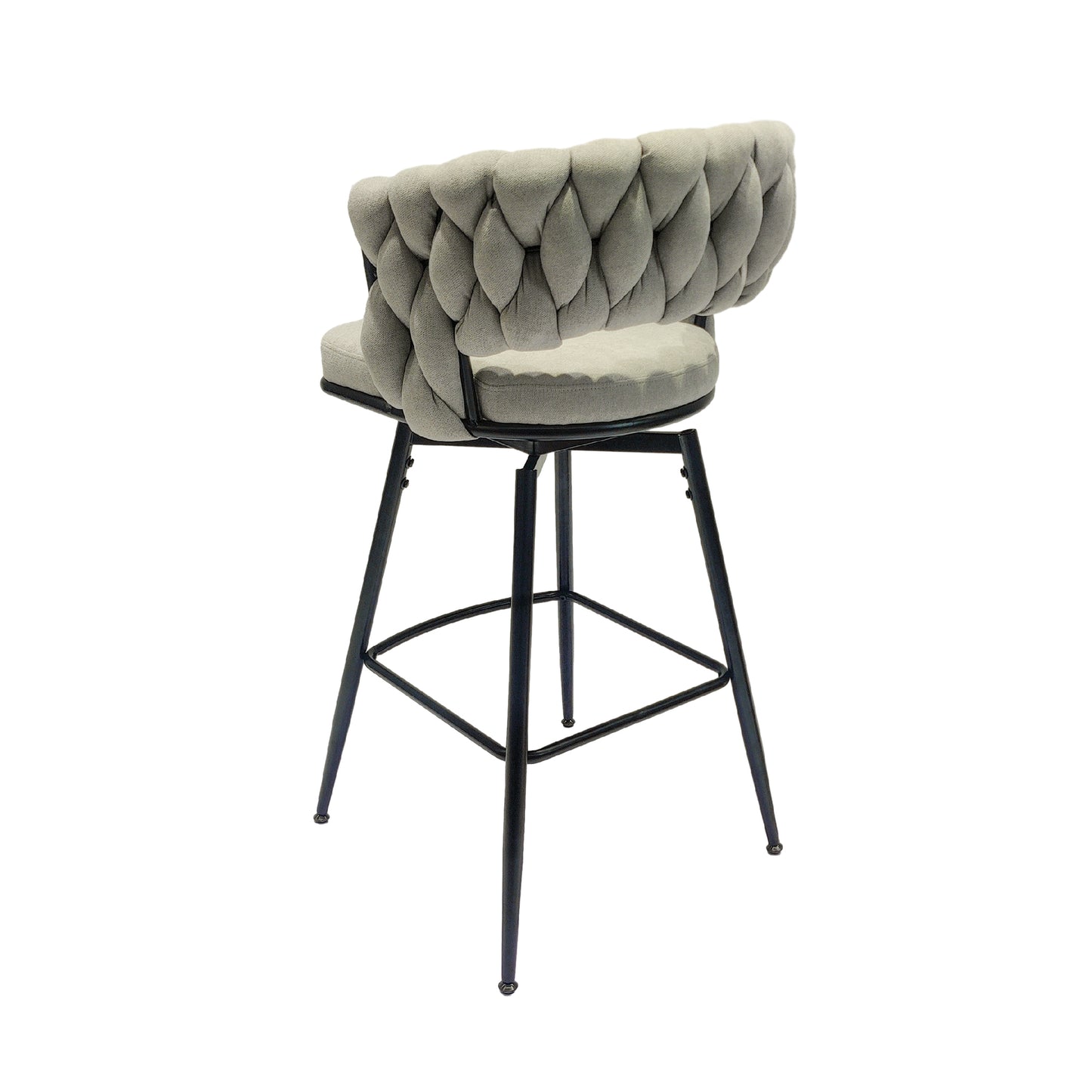 Chic Grey Swivel Bar Stools - Set of 2