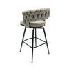 Chic Grey Swivel Bar Stools - Set of 2