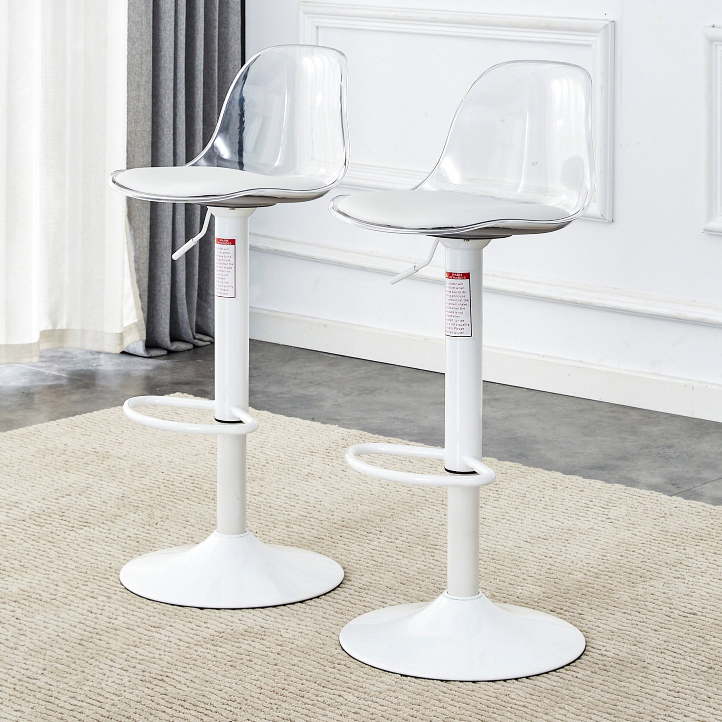 Sleek Spin & Lift Bar Stools – Set of 2