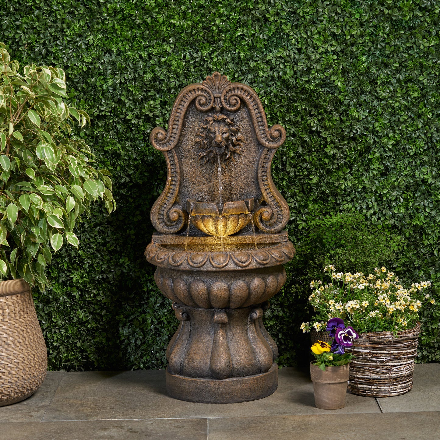 Olivia Antique Fountain in Warm Brown