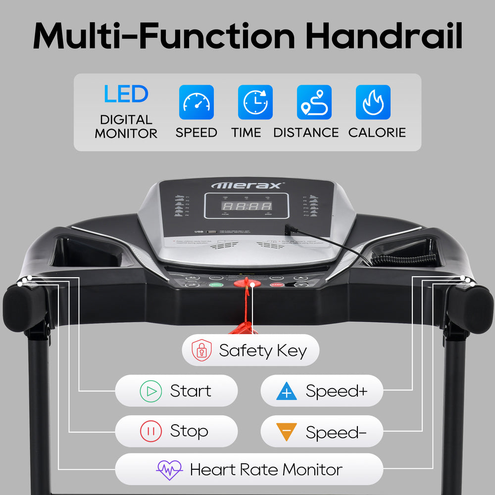 Foldable Home Treadmill with Pulse Sensor - Quiet, Compact & Powerful!