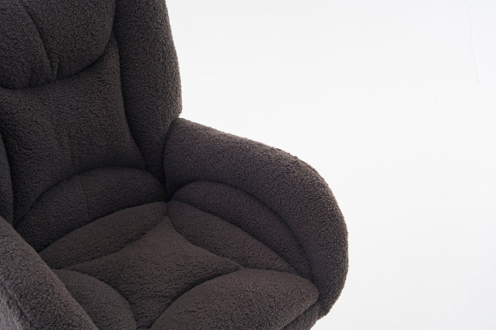 Cozy Swivel Teddy Chair with Gold Base