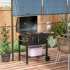 Outsunny Portable Charcoal Grill with Side Table and Storage