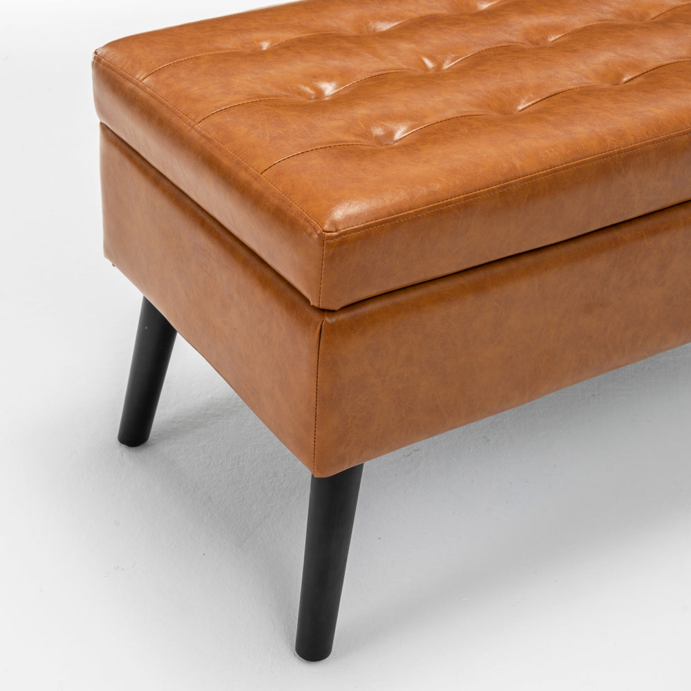 Stylish Leather Storage Bench