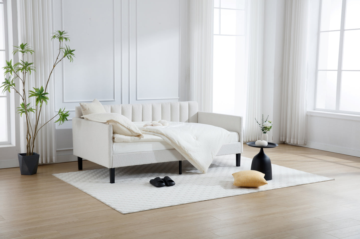 Elena Luxe Boucle Twin Daybed – Cozy Elegance with Tufted Charm