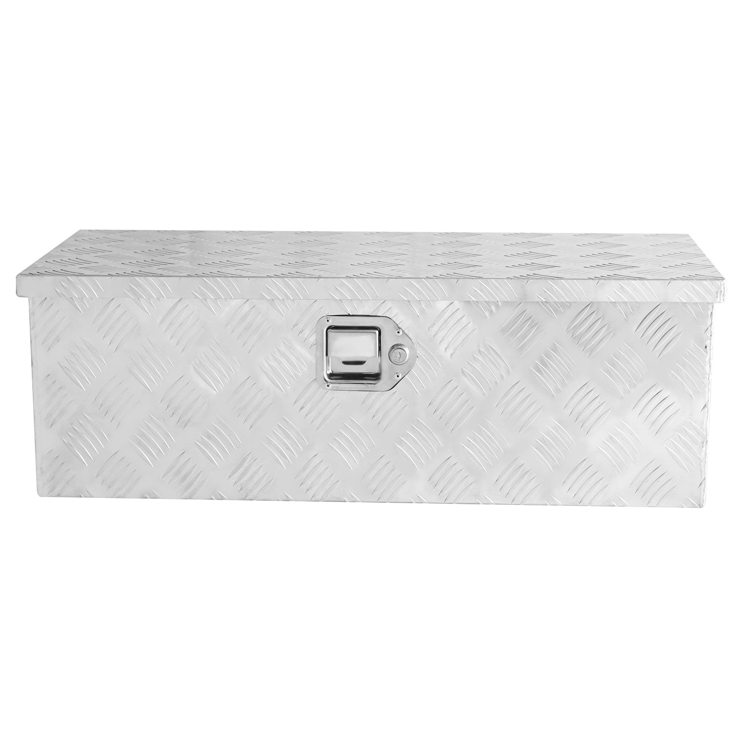 Sturdy Silver Aluminum Underbody Toolbox with Lock and Keys