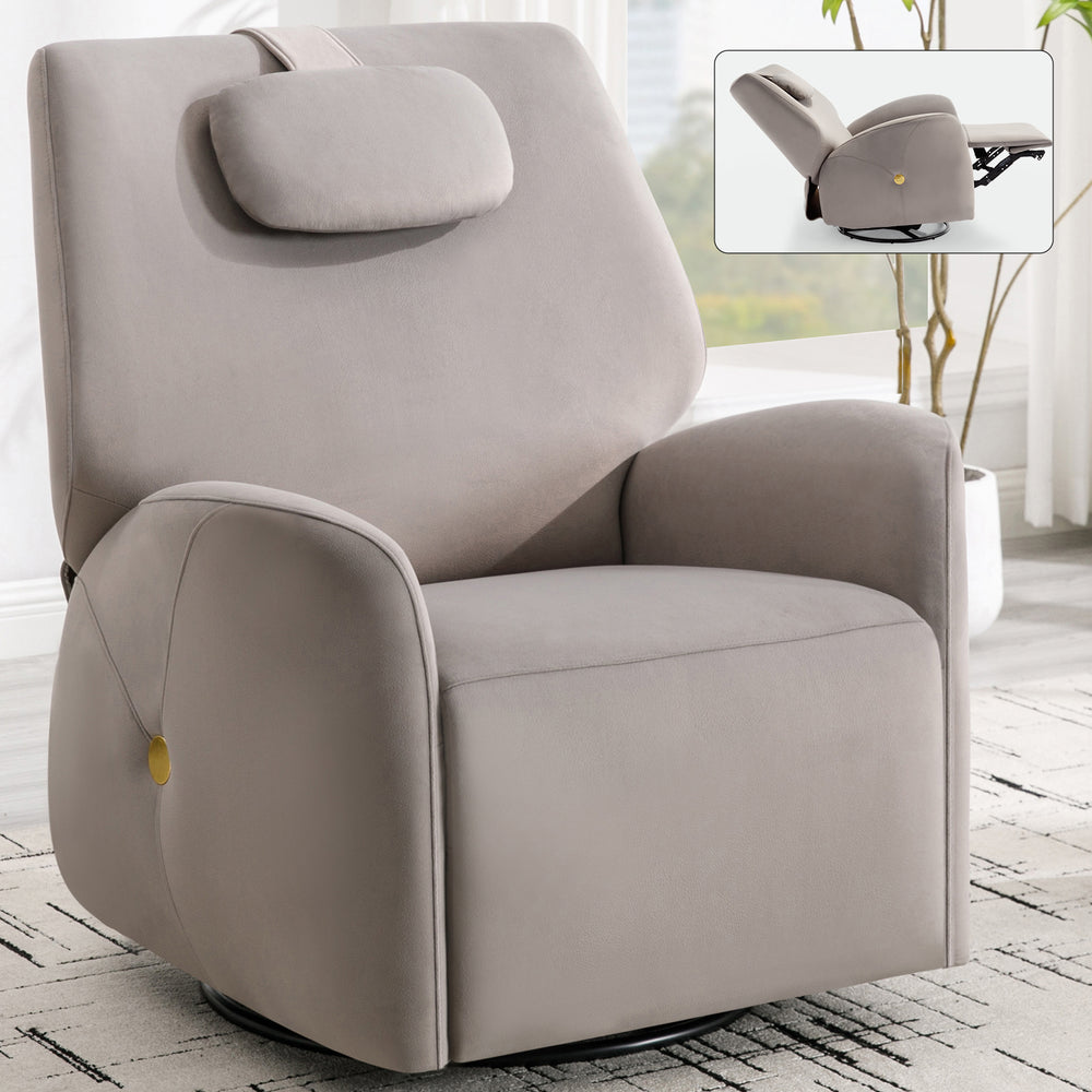 Cozy Luxe Recliner with Swivel and USB Charging