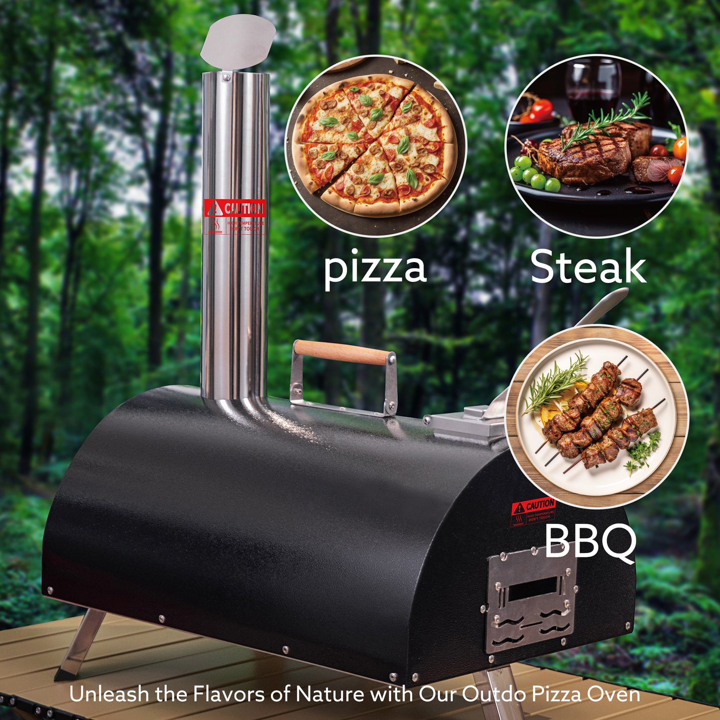 “Ultimate Outdoor Pizza Oven: Rotating, Portable, and Wood-Fired Fun!”