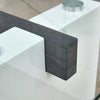 Sleek Glass & White Column Coffee Table