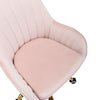 Chic Pink Velvet Office Chair with Gold Accents