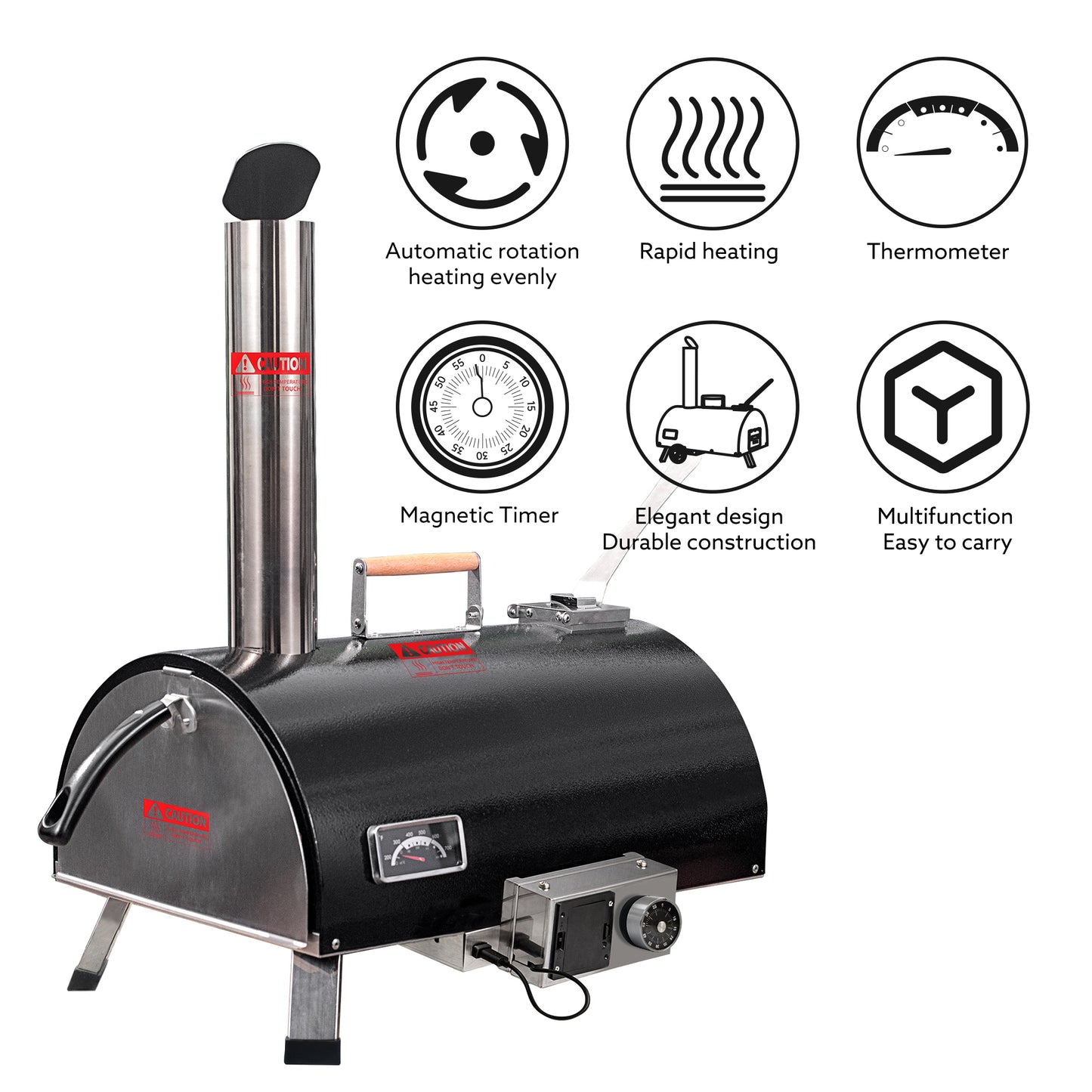 “Ultimate Outdoor Pizza Oven: Rotating, Portable, and Wood-Fired Fun!”