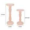 Rose Pink Pedestal Candle Holders - Set of Two