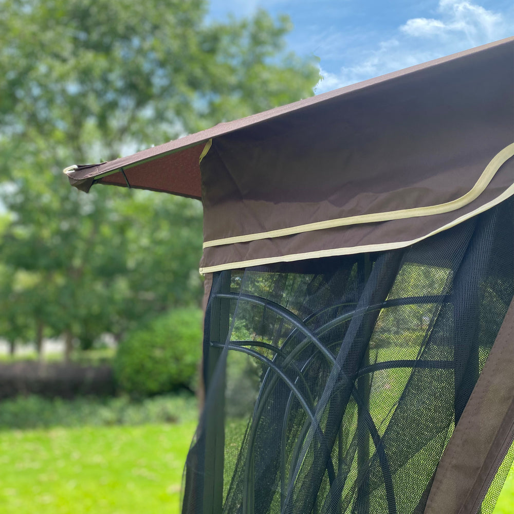 Cozy Garden Gazebo with Mosquito Net and Breezy Double Roof